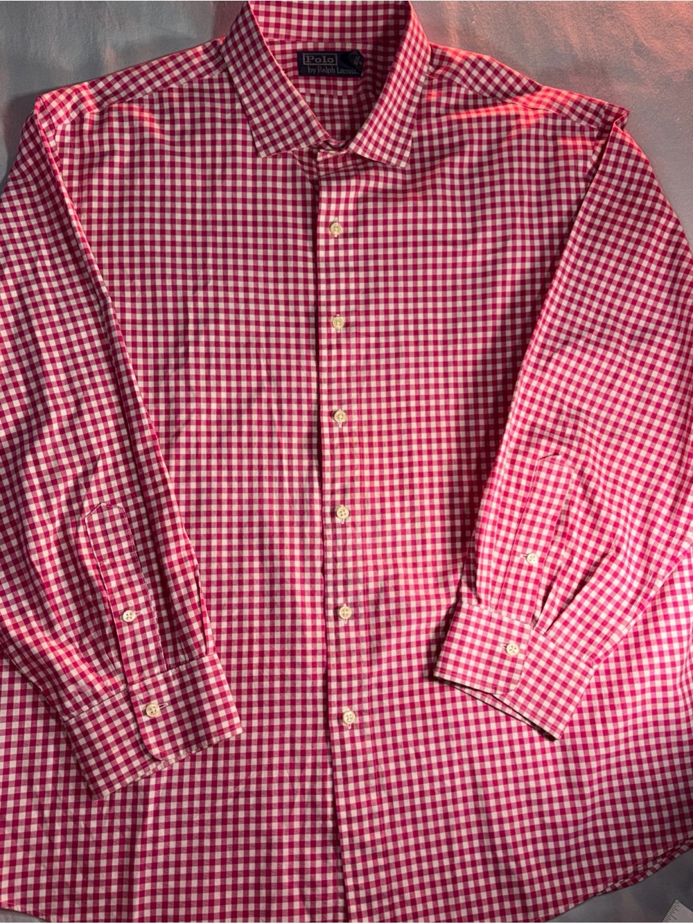 Polo by Ralph Lauren Pink and White Gingham Button-Down Shirt - Men
